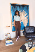 Antonia Silk Polo Sky Blue