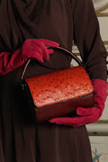 Bolso Violeta avestruz naranja