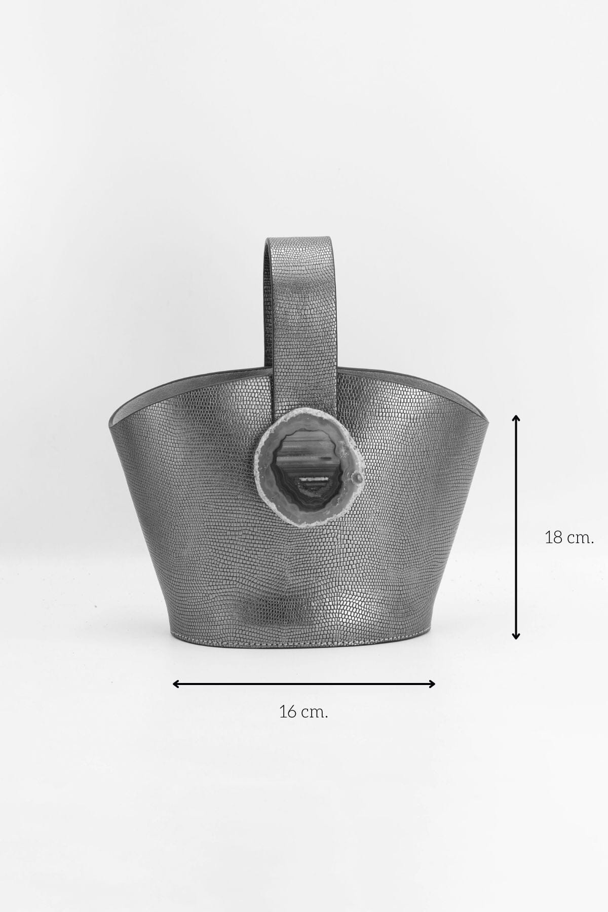 Bolso Zoe Grabado Plomo Ágata Azul