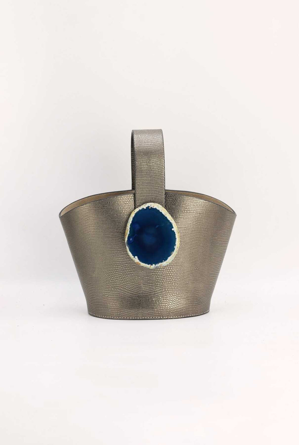 Bolso Zoe Grabado Plomo Ágata Azul