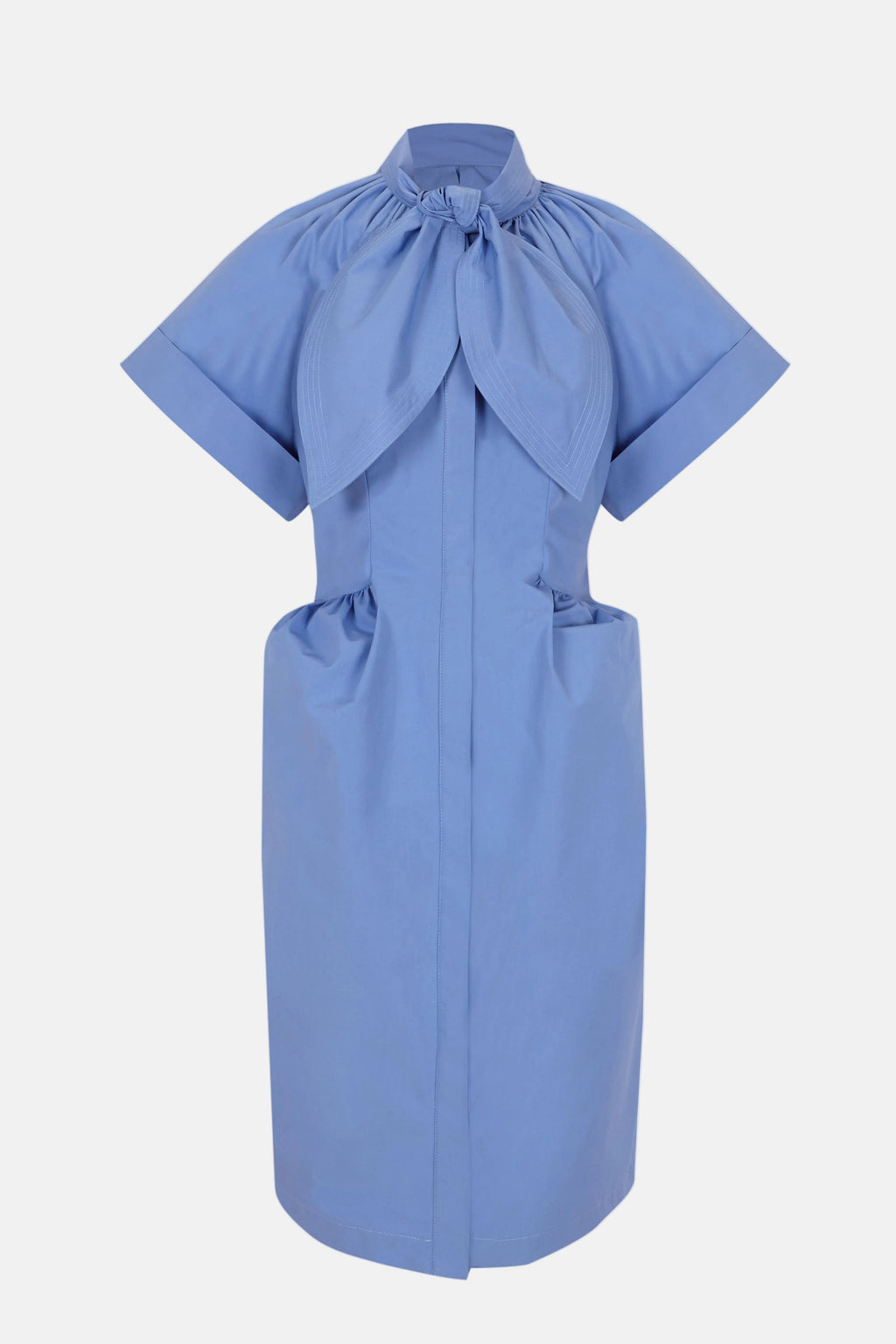Bow Structured Blue Dress