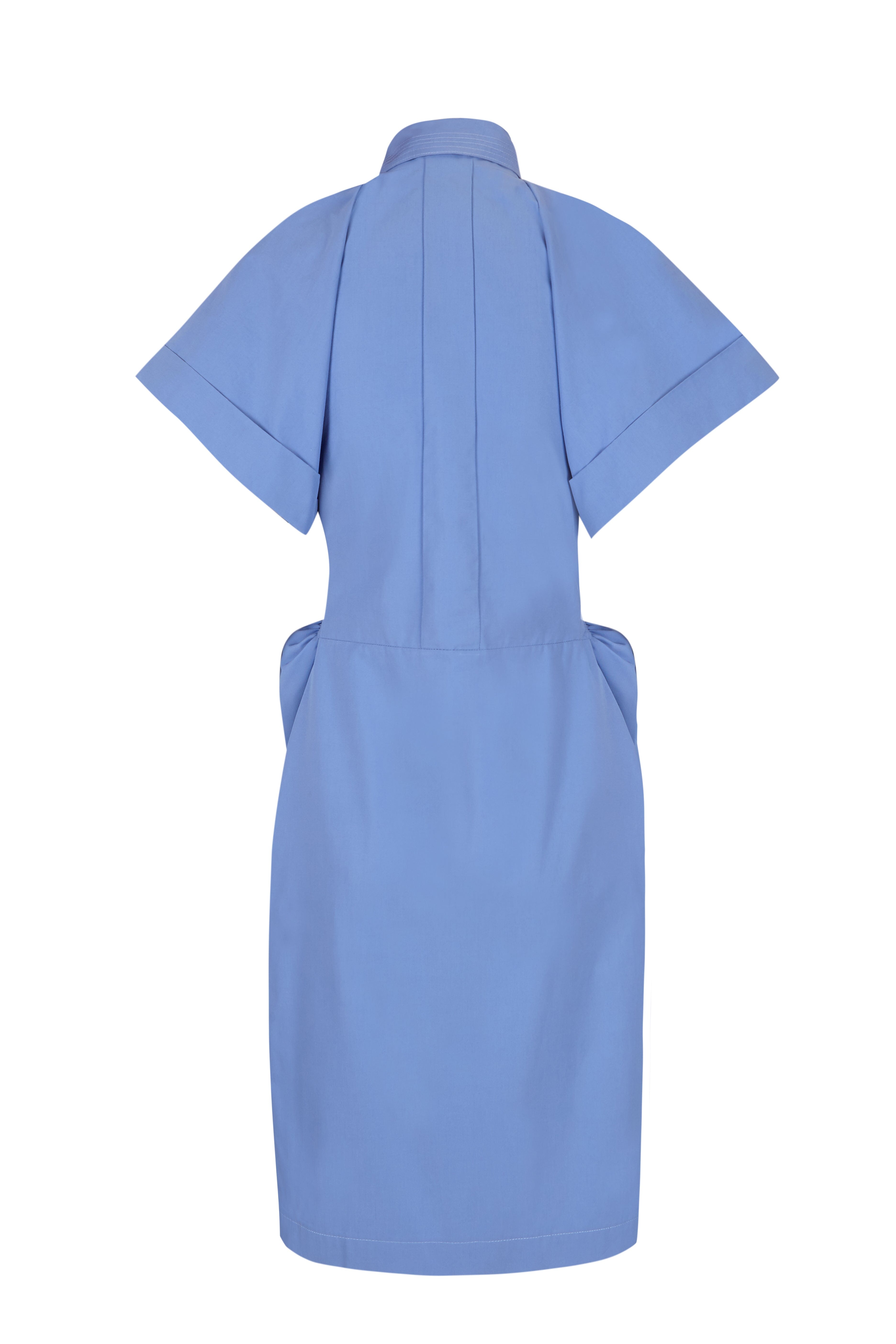 Bow Structured Blue Dress
