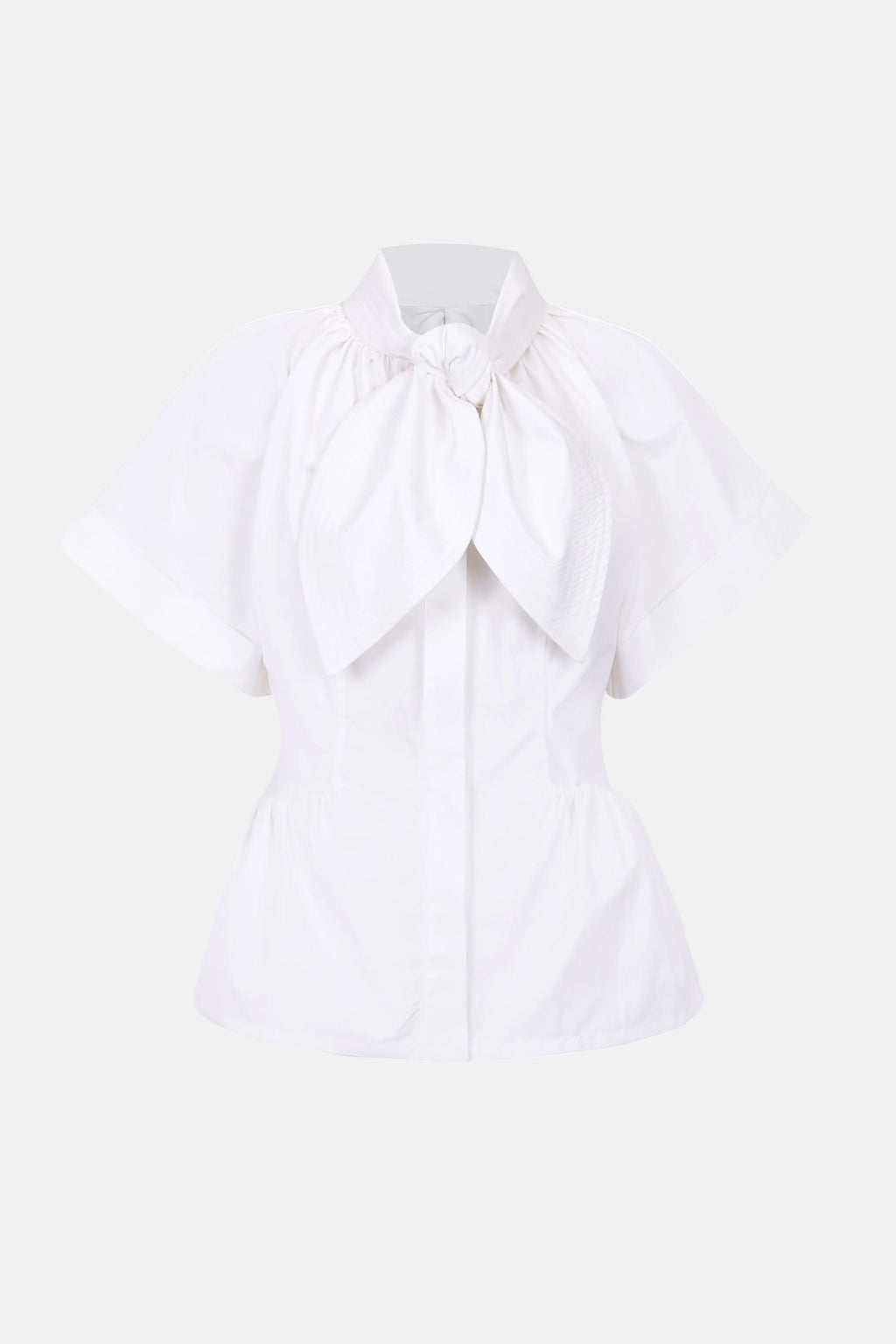 Bow Structured White Shirt