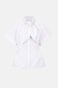 Bow Structured White Shirt