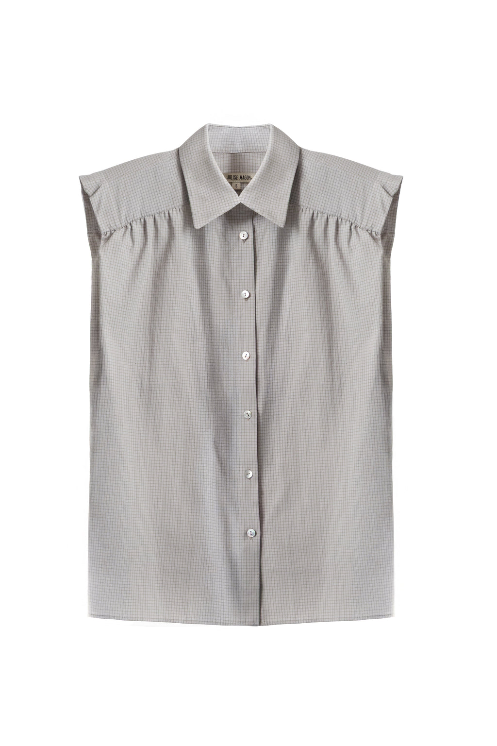 Camisa Marieta Sin Mangas Cuadros Verde Neutro