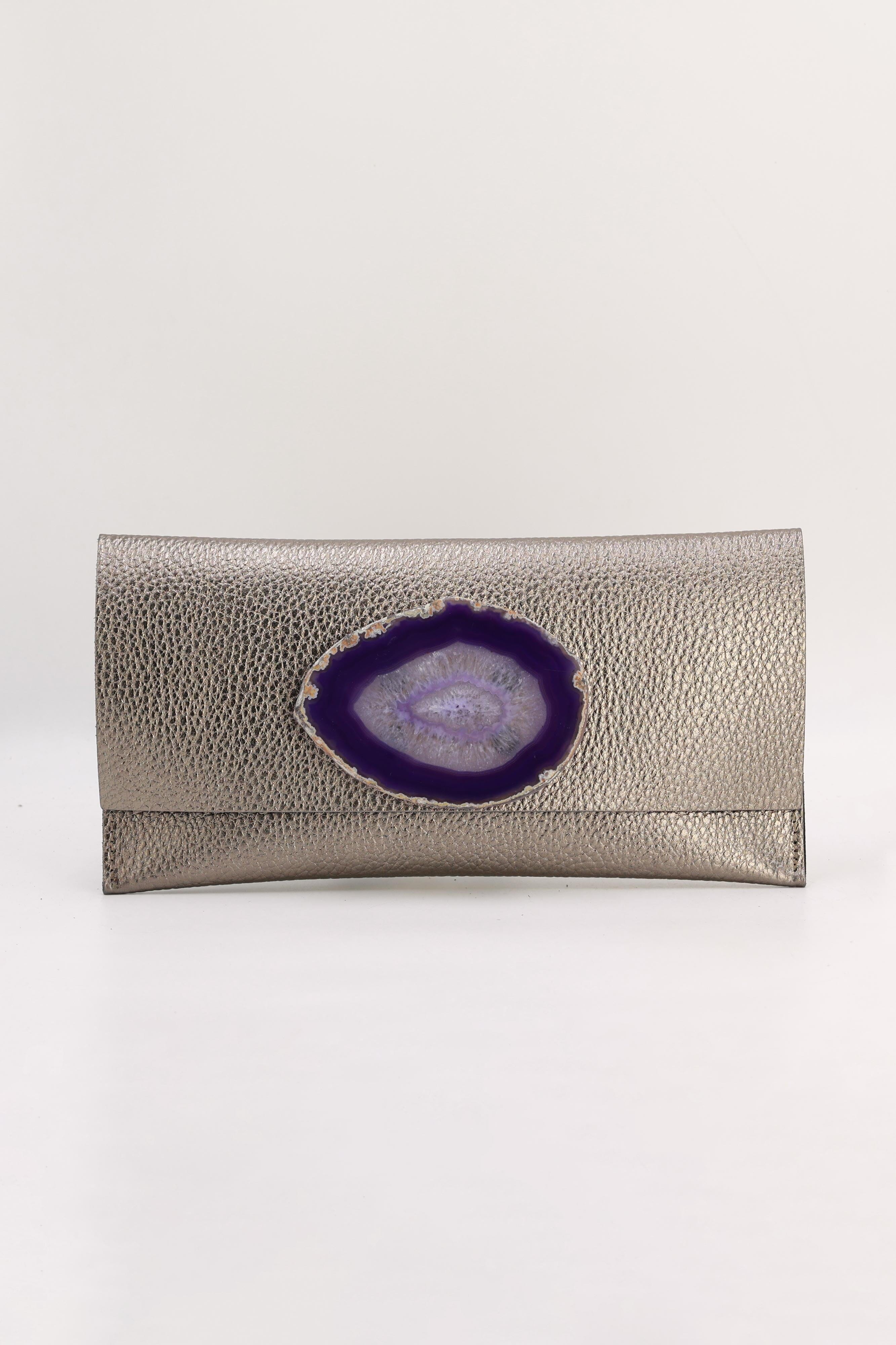 Cartera Maxi Bronce Ágata Morada