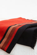 CHAL CASHMERE/ SEDA Fino ROJO-NARANJA / NEGRO RAYA
