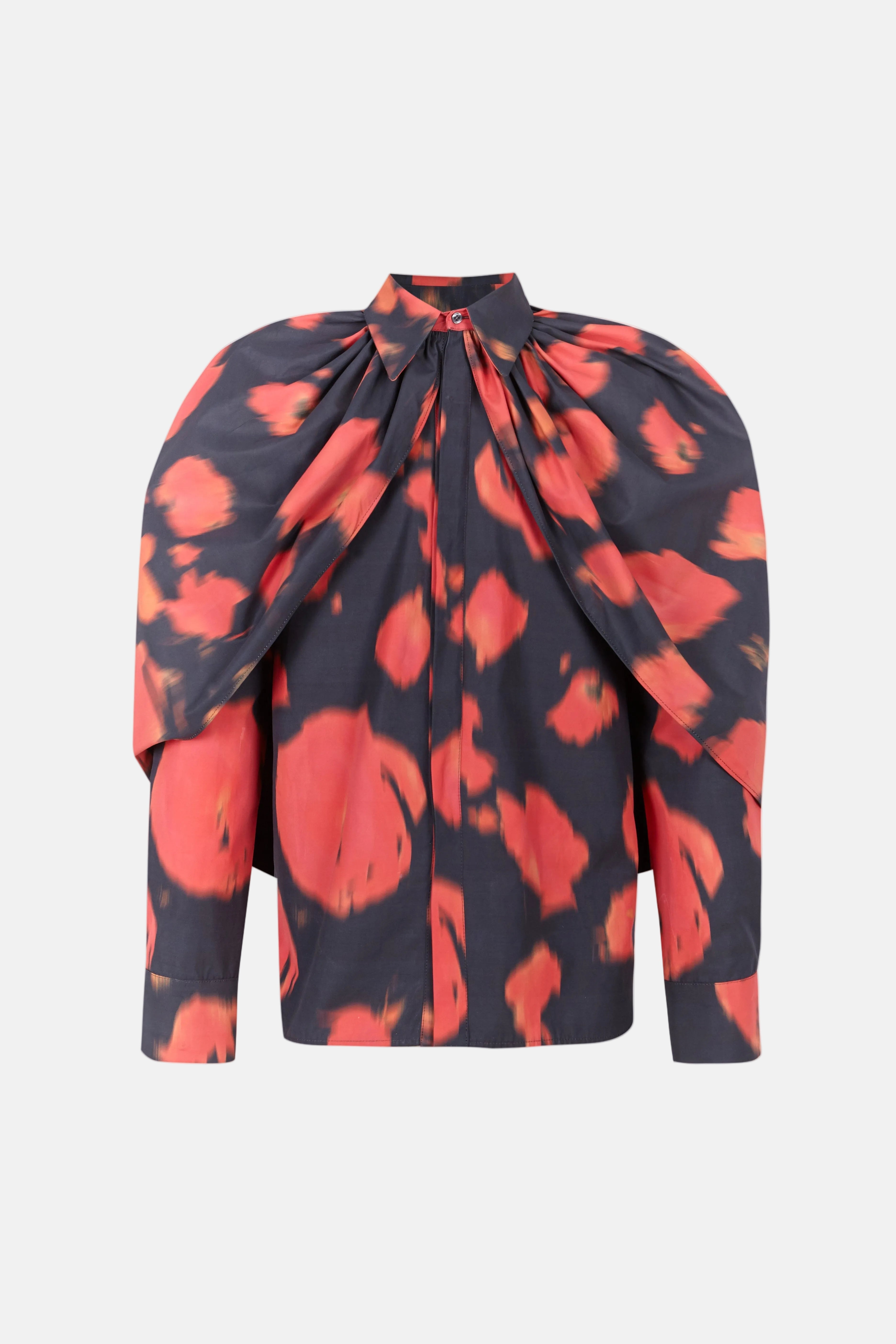Cocoon Red Printed Shirt