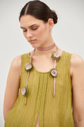 COLLAR ARTESANAL VERDE- ROSA