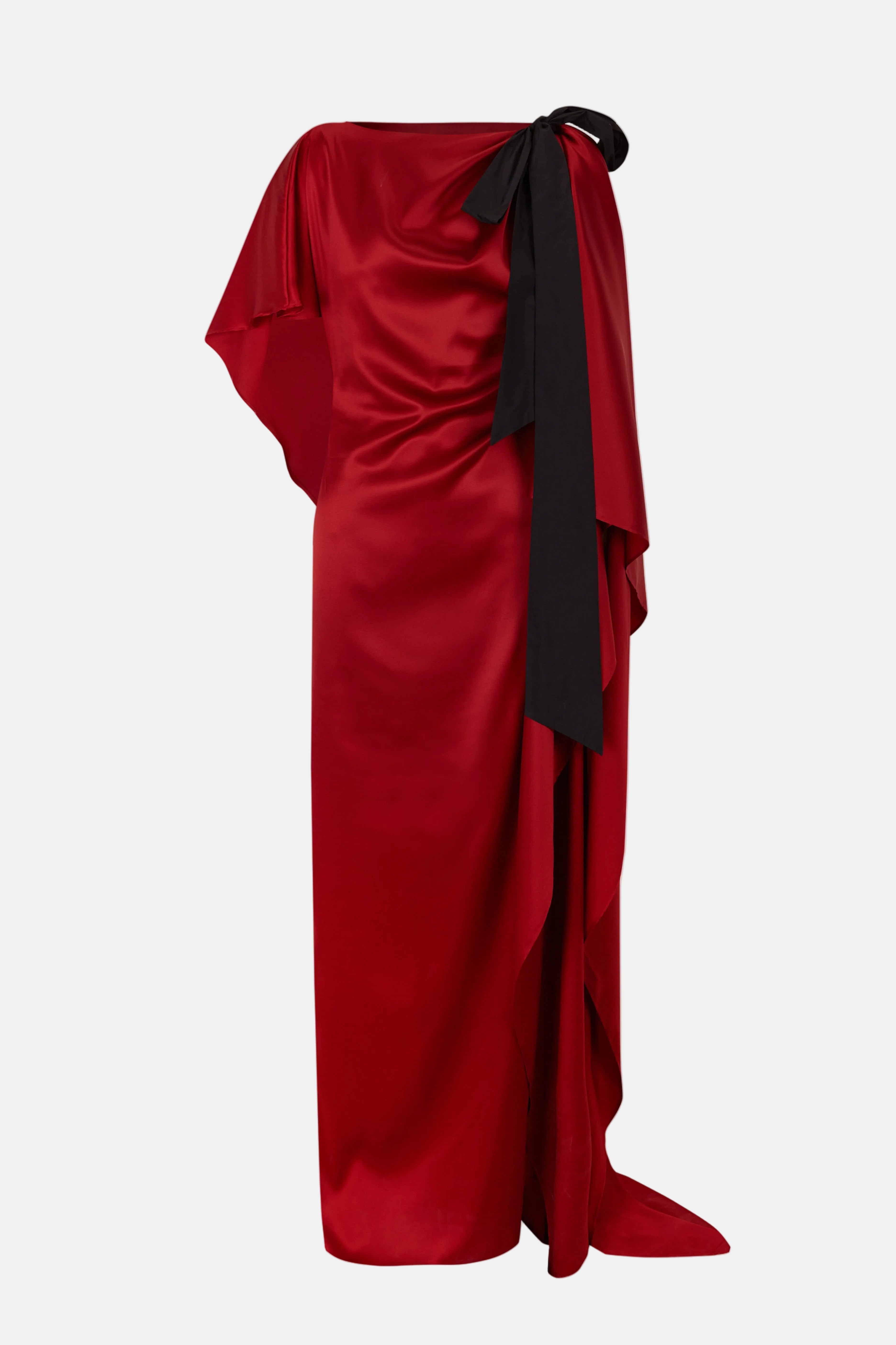 Draped Red Dress