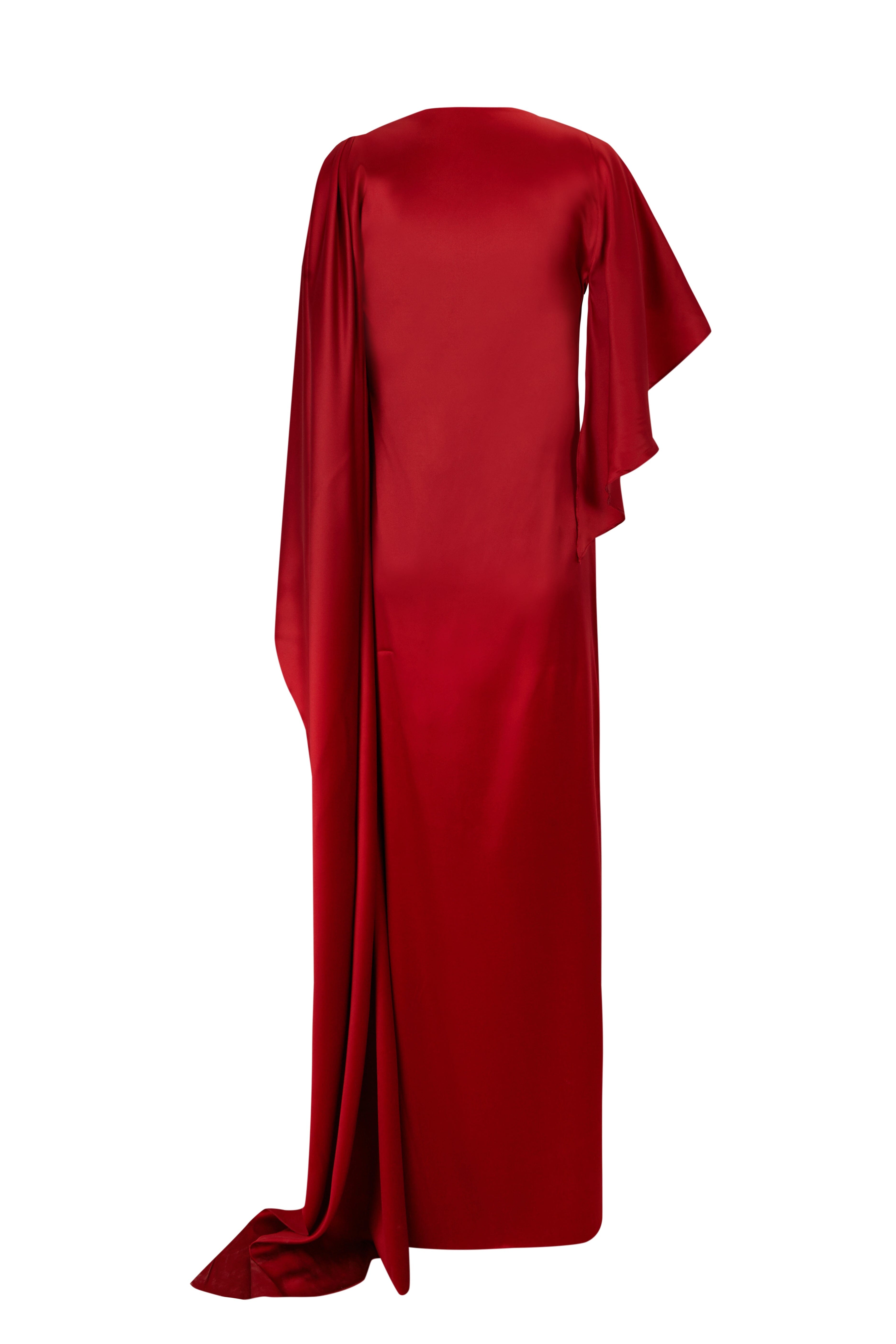 Draped Red Dress