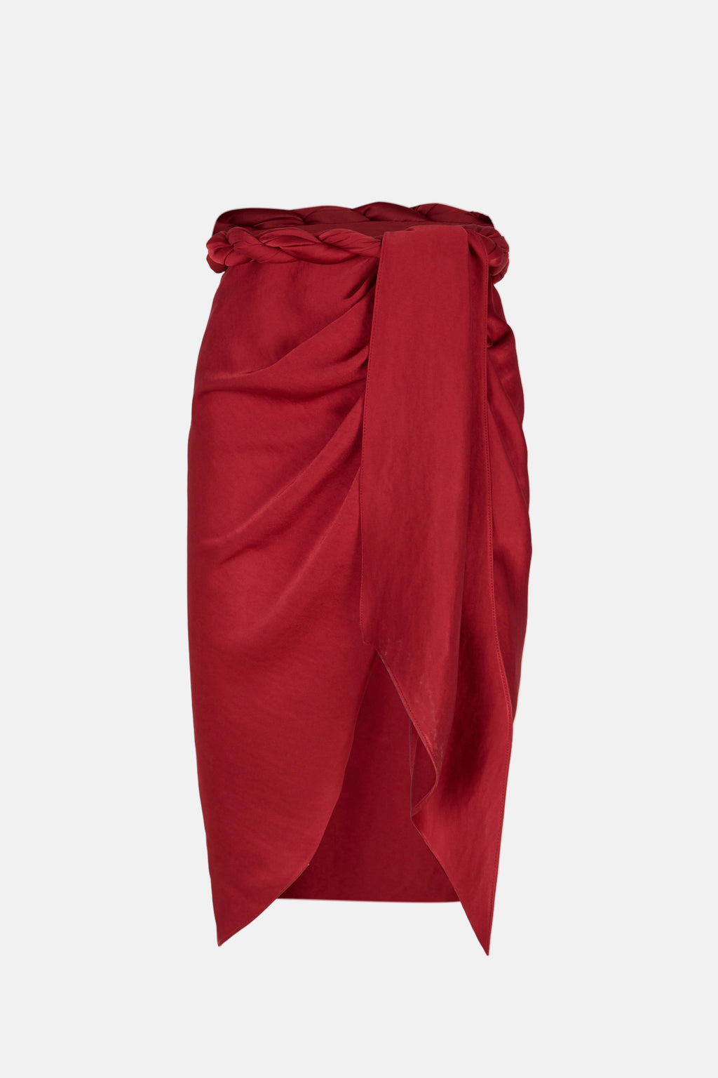 Draped Red Skirt