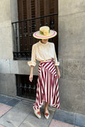 Falda Carlota rayas frambuesa