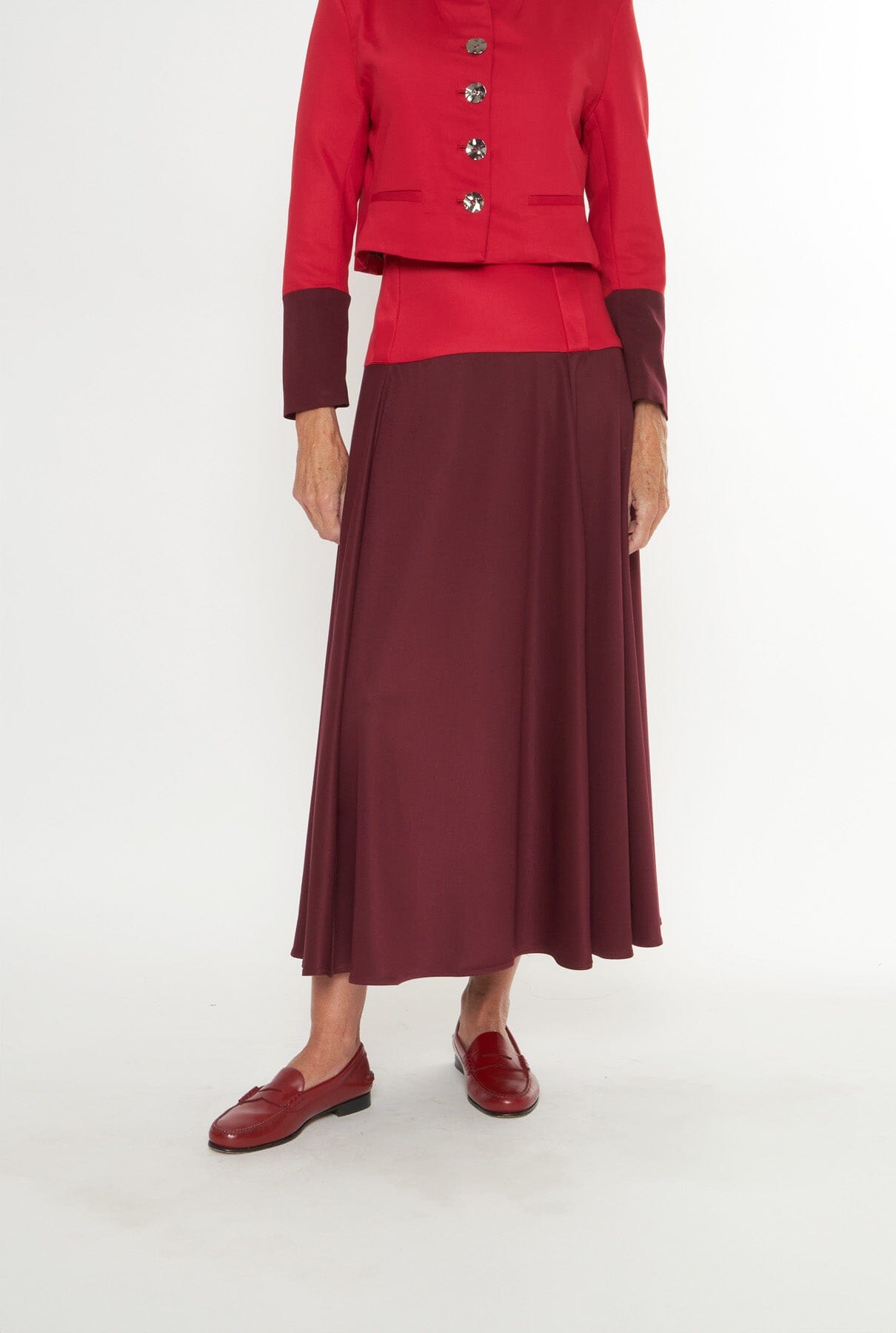 Falda Guadalupe Rojo-Granate