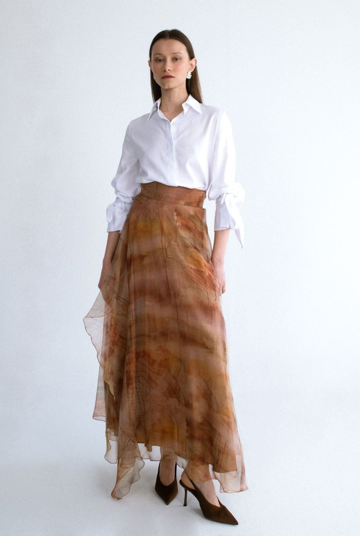 Falda larga organza