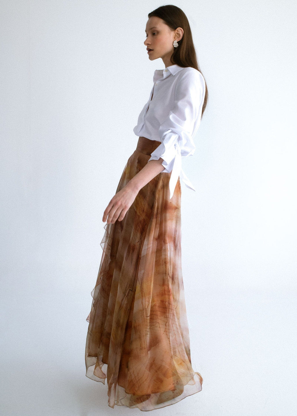 Falda larga organza