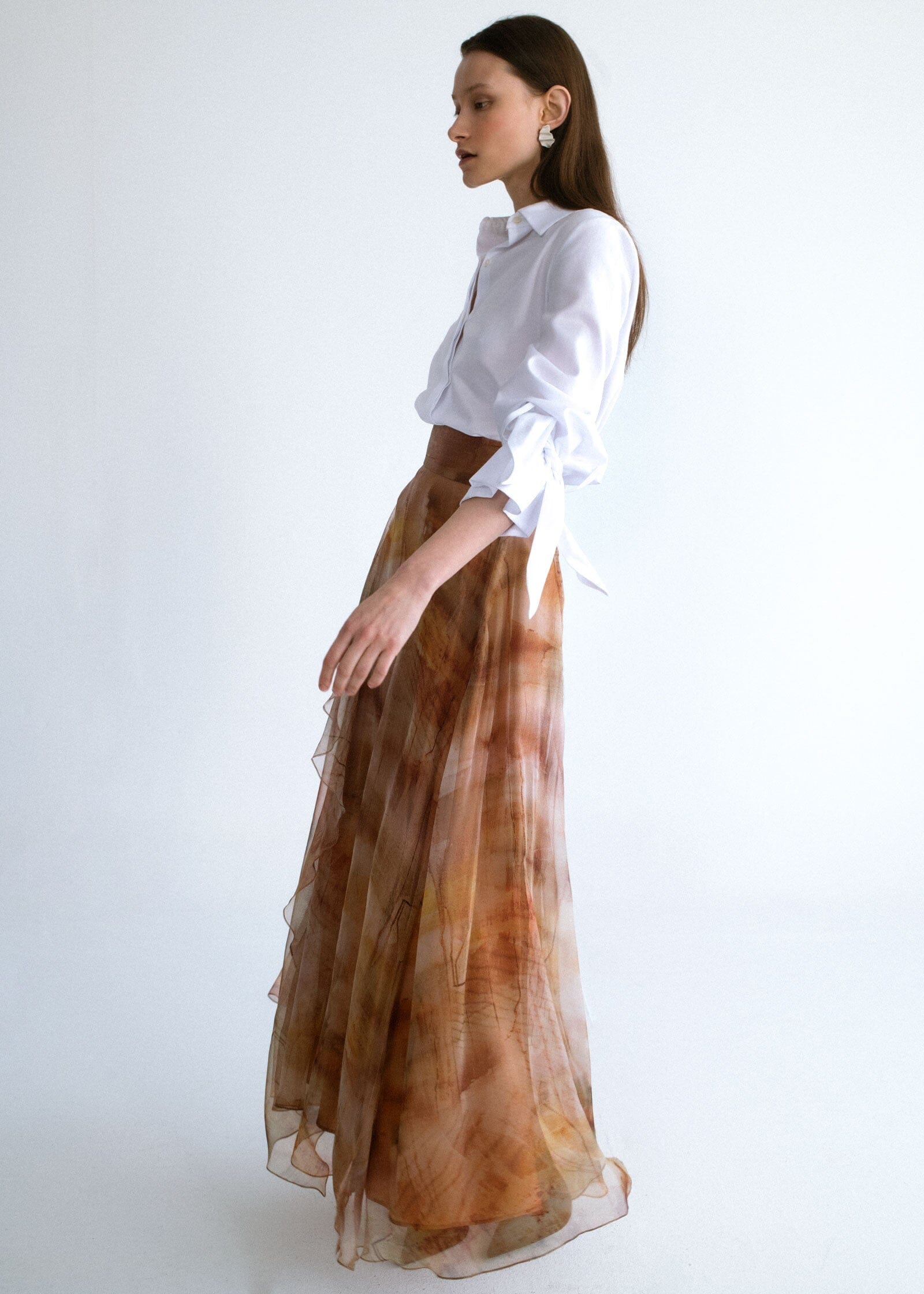 Falda larga organza