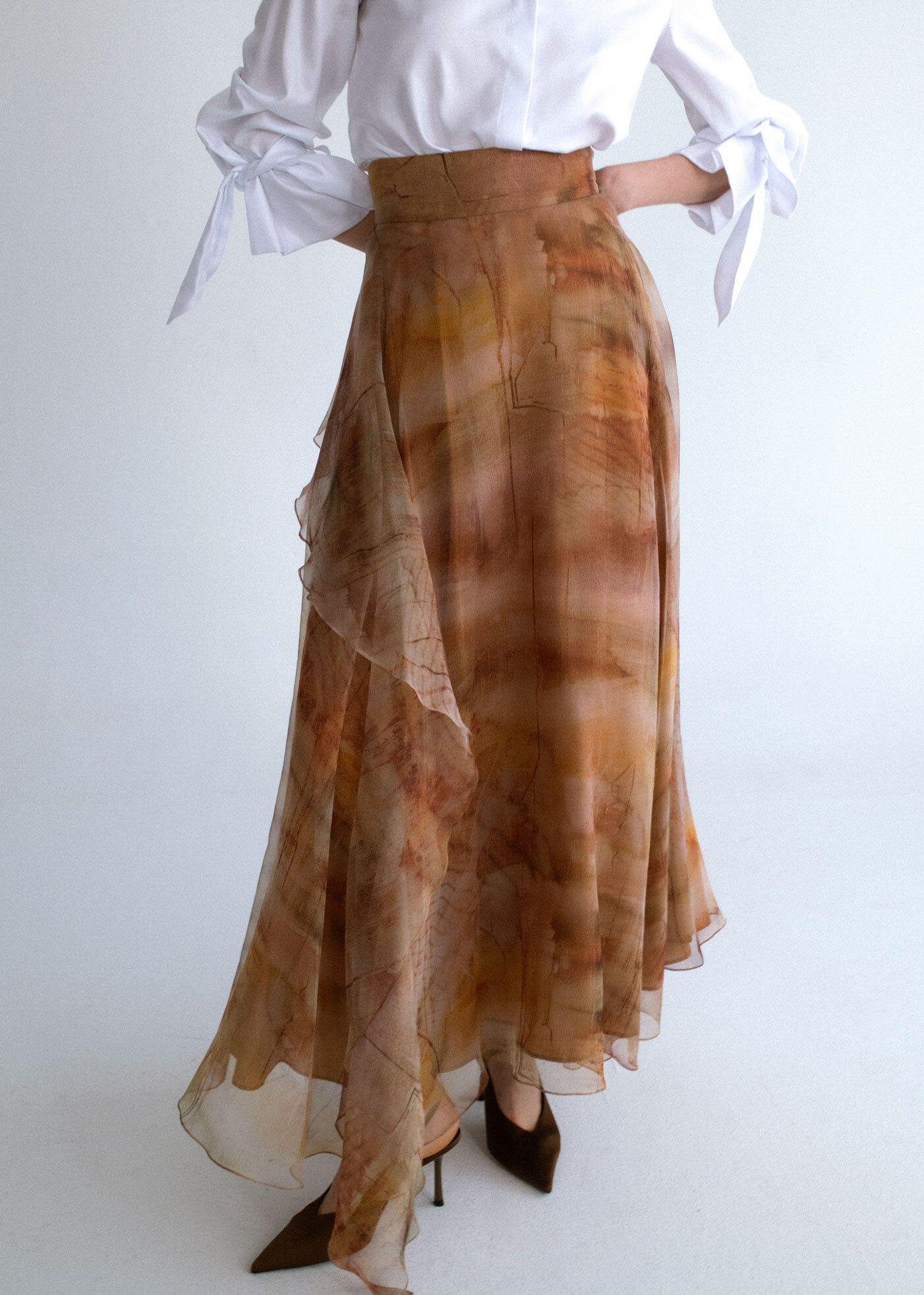 Falda larga organza