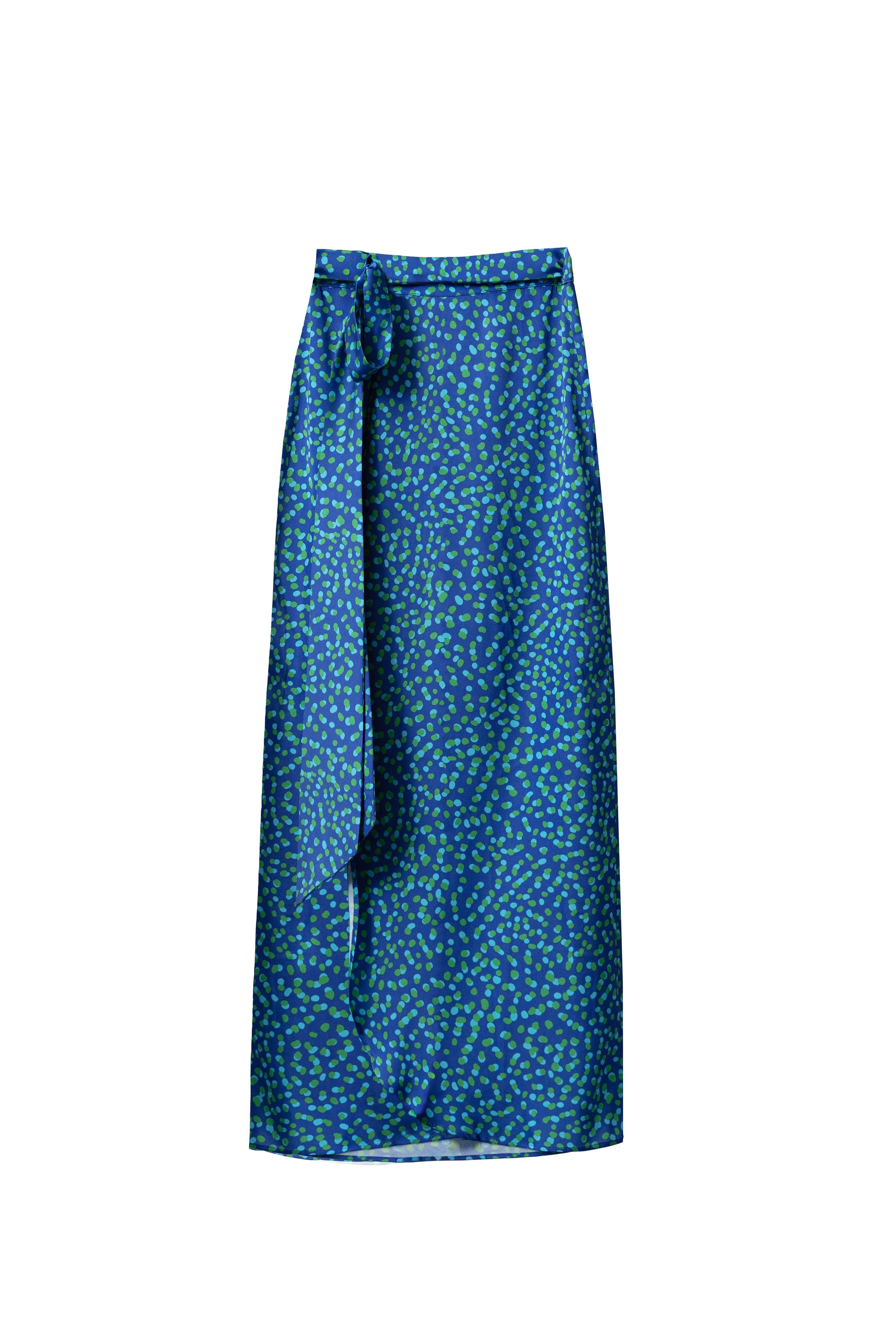 Falda Sole Lunares Azul