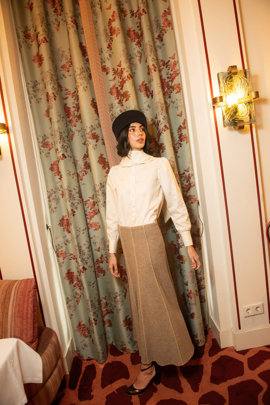 Falda Snowfall Lana Beige