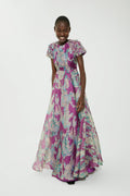 Floral printed organza dress