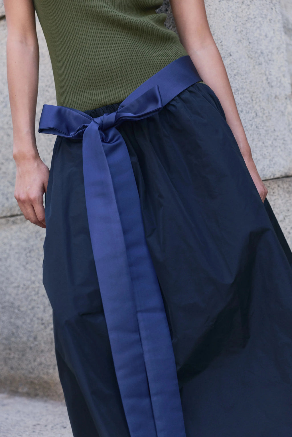 Frida Dress Bow Military Green