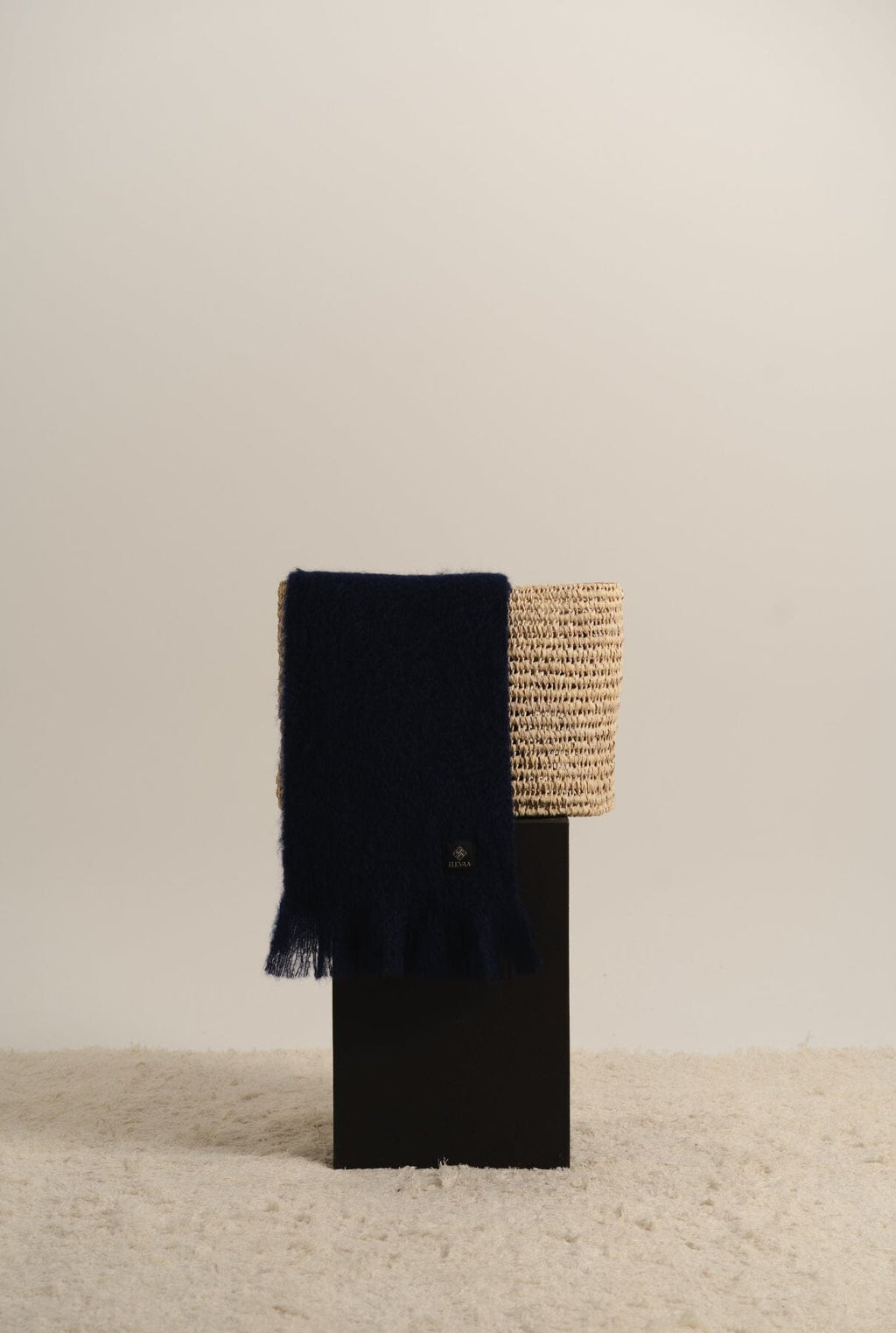 Midnight Blue Mohair Scarf