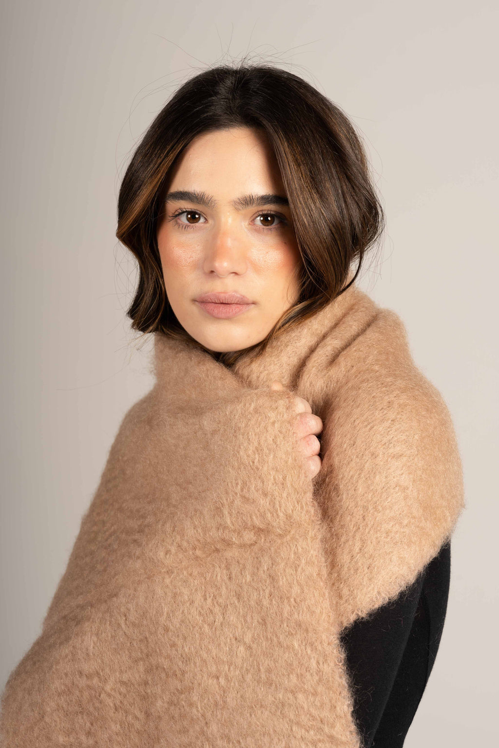 Mocha Mohair Scarf