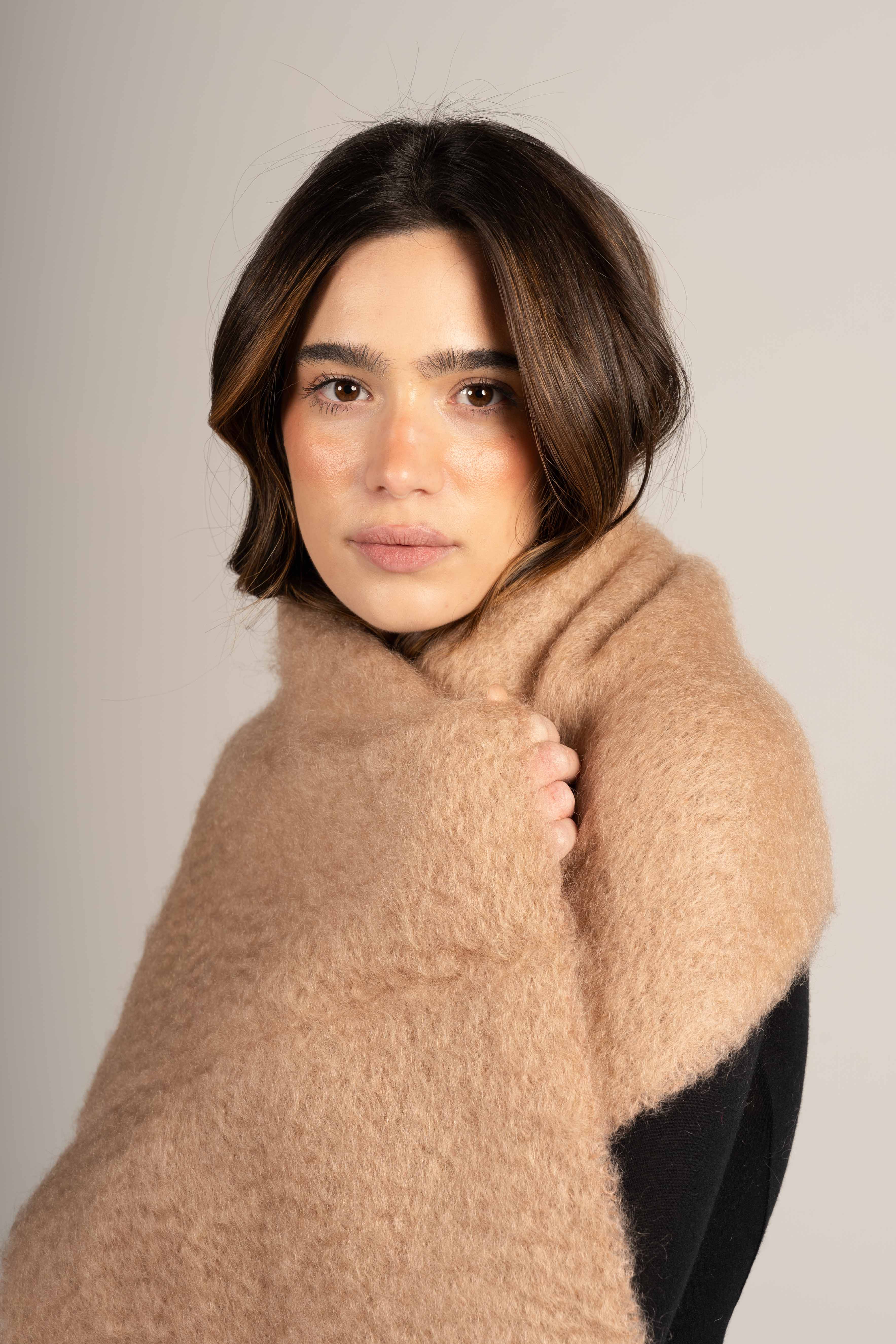 Mocha Mohair Scarf