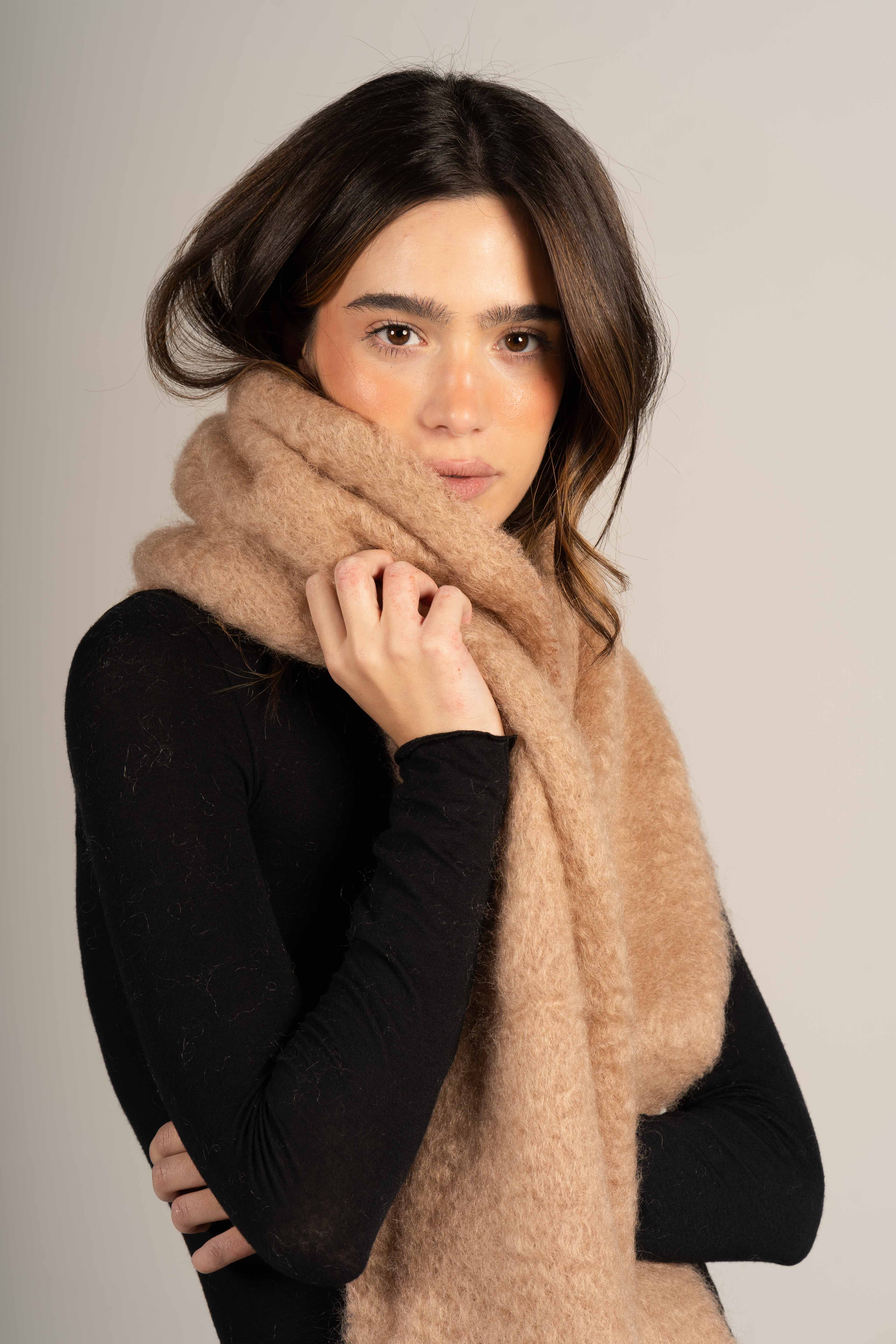 Mocha Mohair Scarf