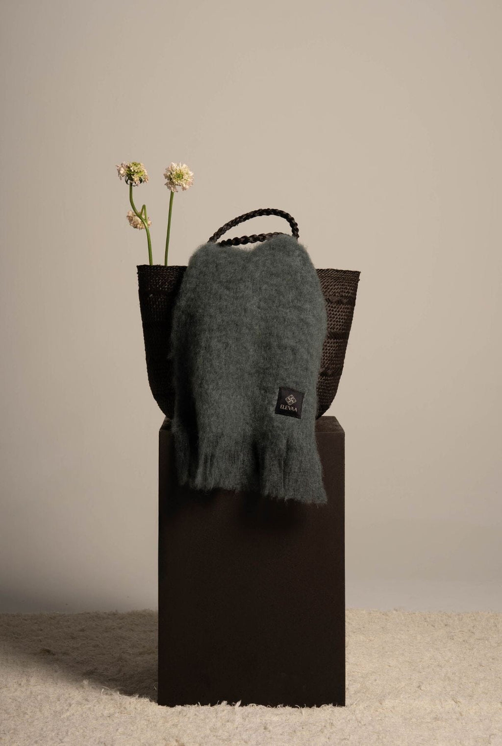 Moss Green Mohair Scarf