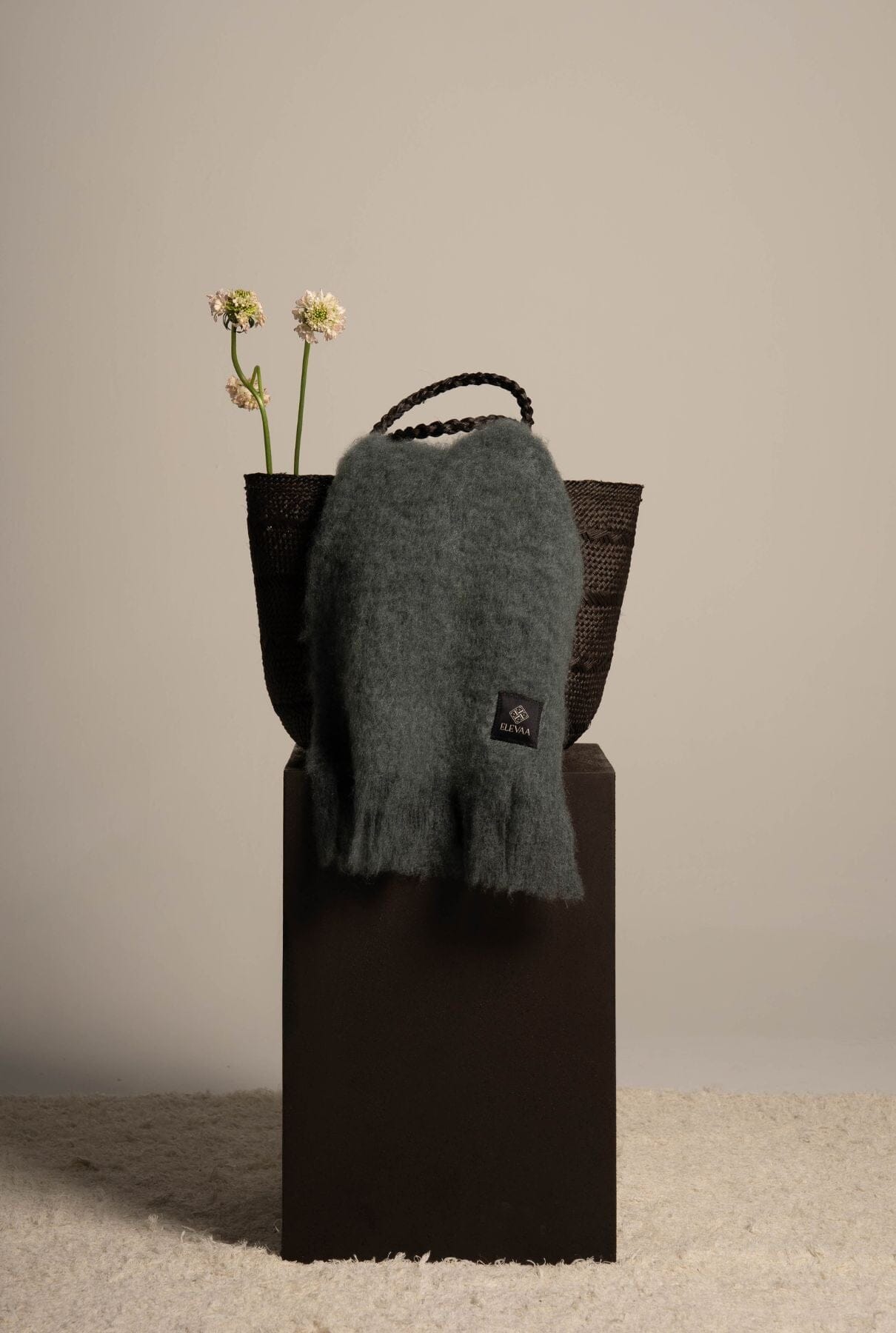 Moss Green Mohair Scarf