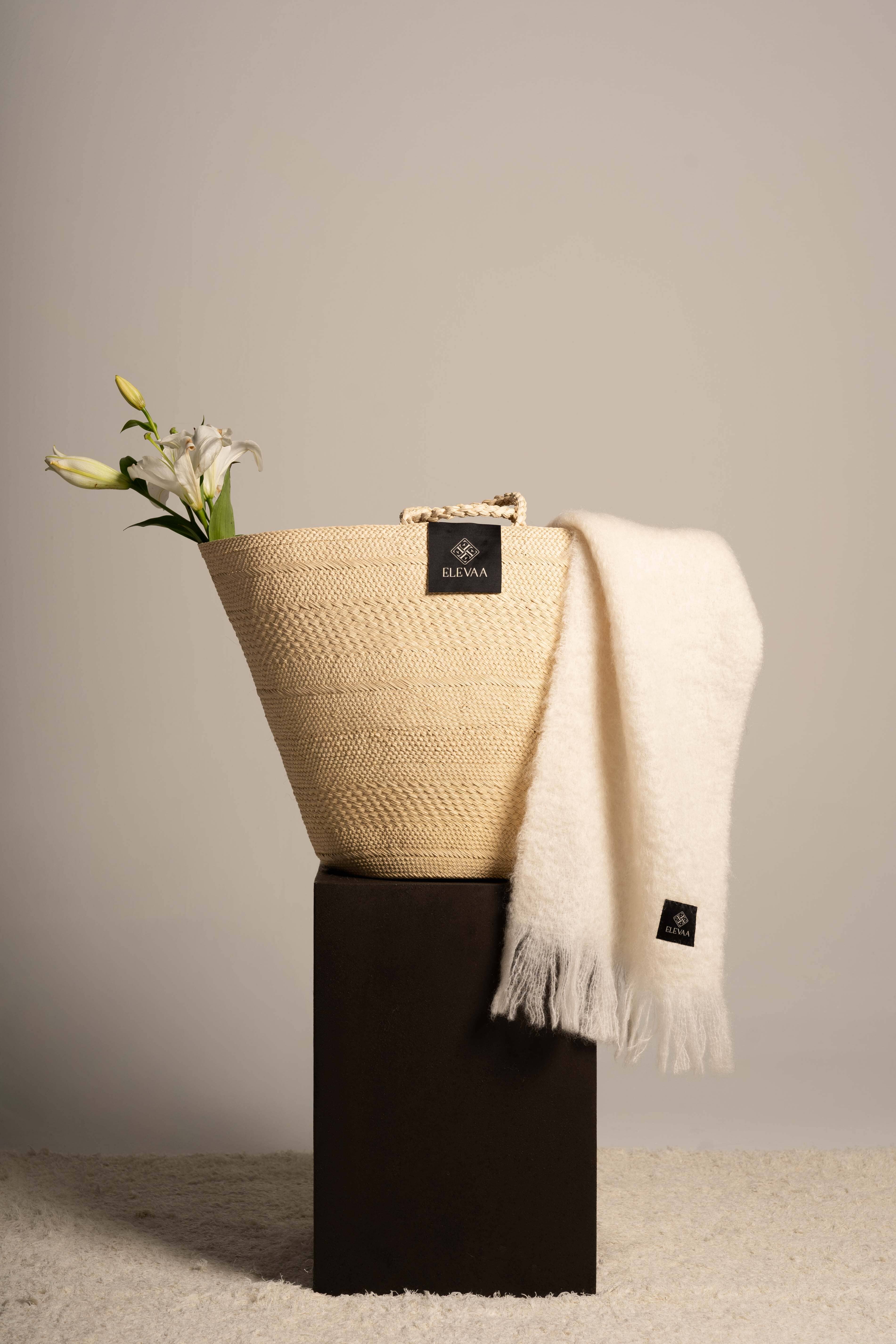 Natural Beige Mohair Scarf