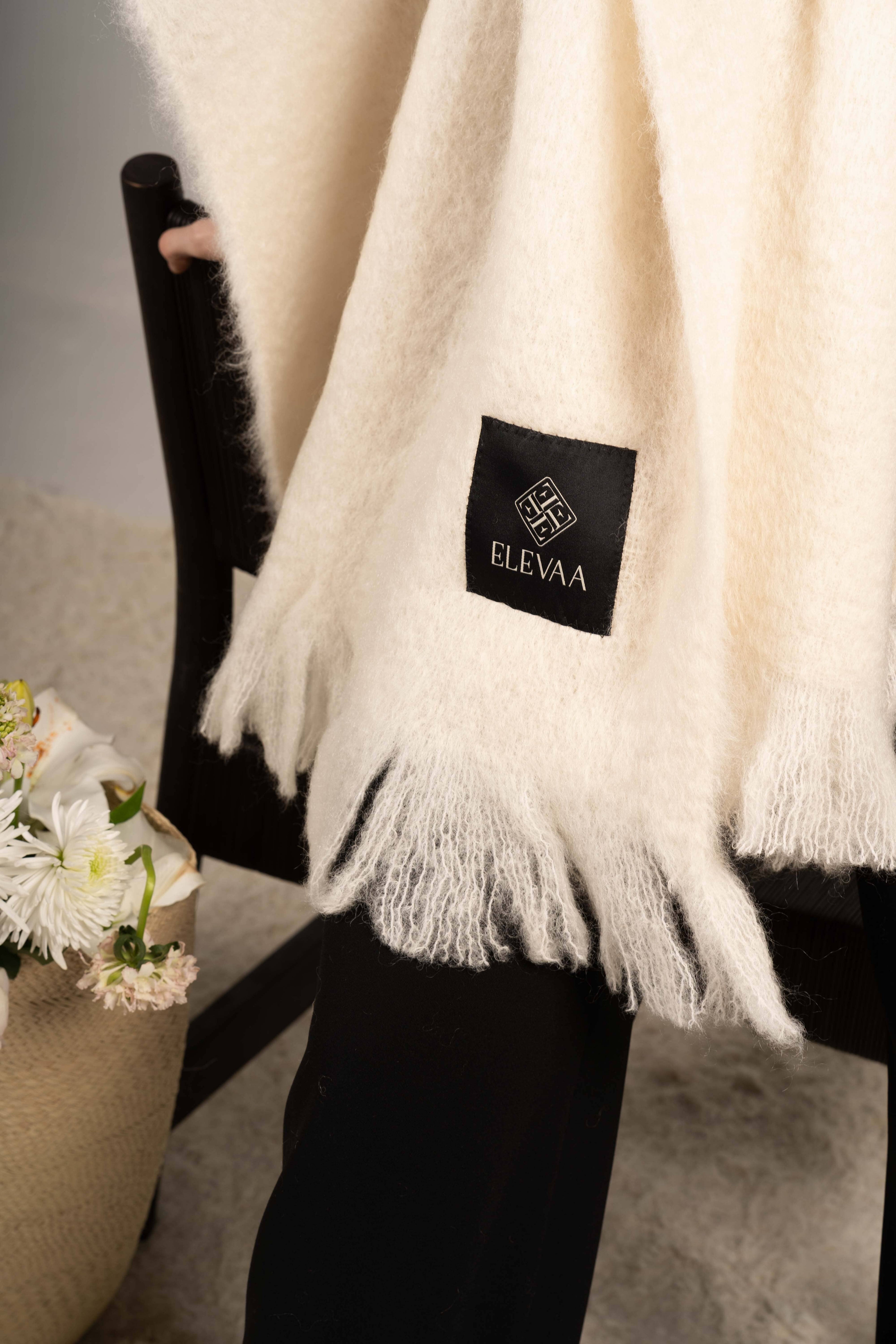 Natural Beige Mohair Shawl