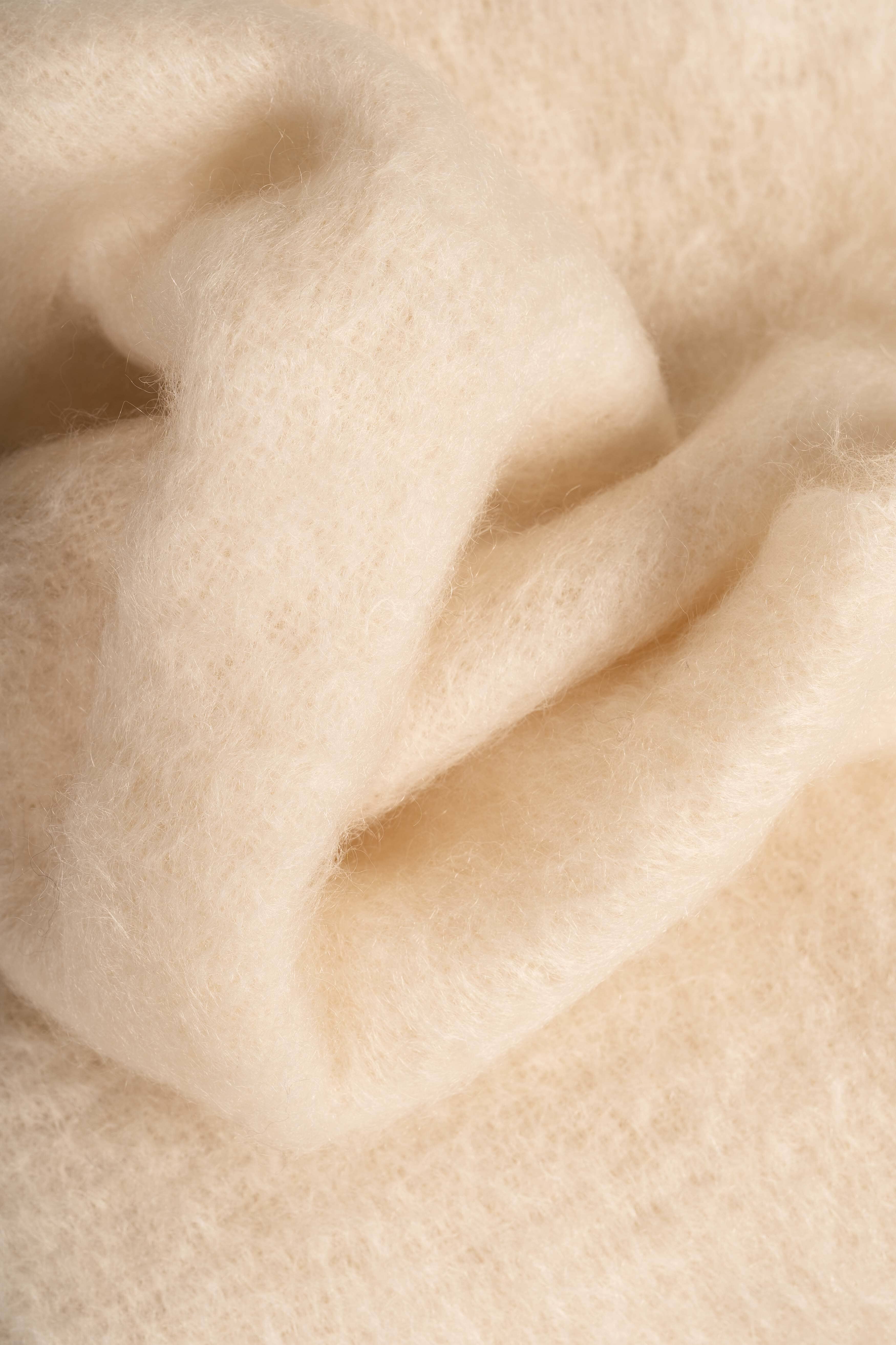 Natural Beige Mohair Shawl