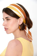 Pañuelo cuadrado amarillo y ocre