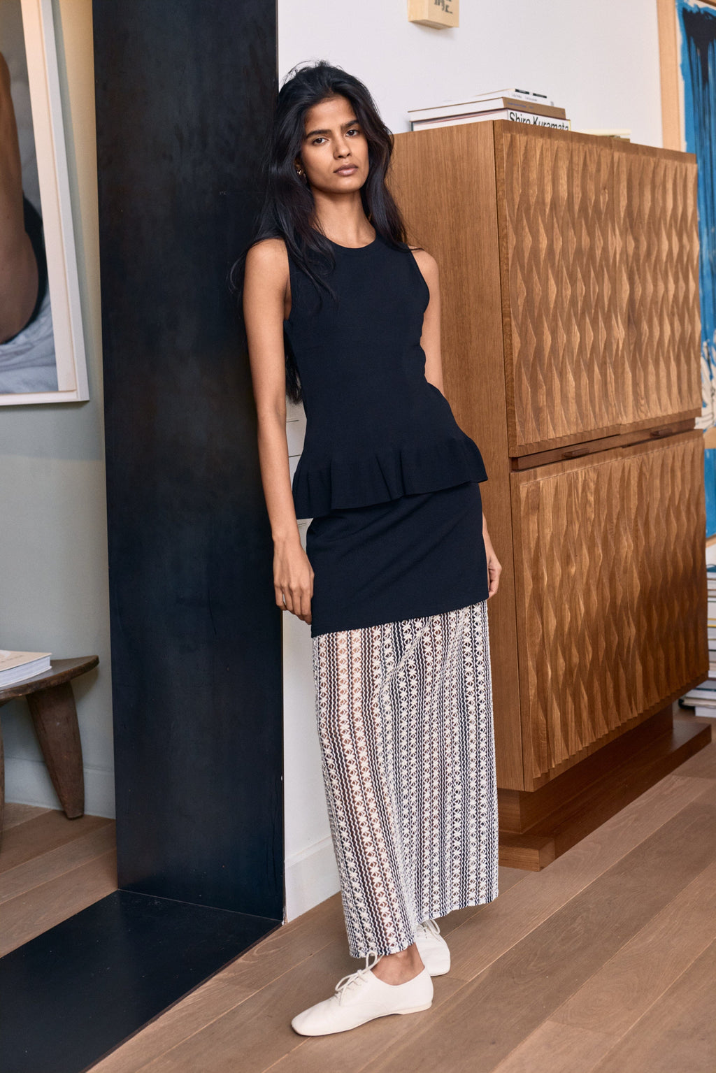 Petra Crochet Skirt Black