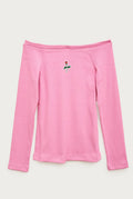 Pink Off-the-shoulder Tee