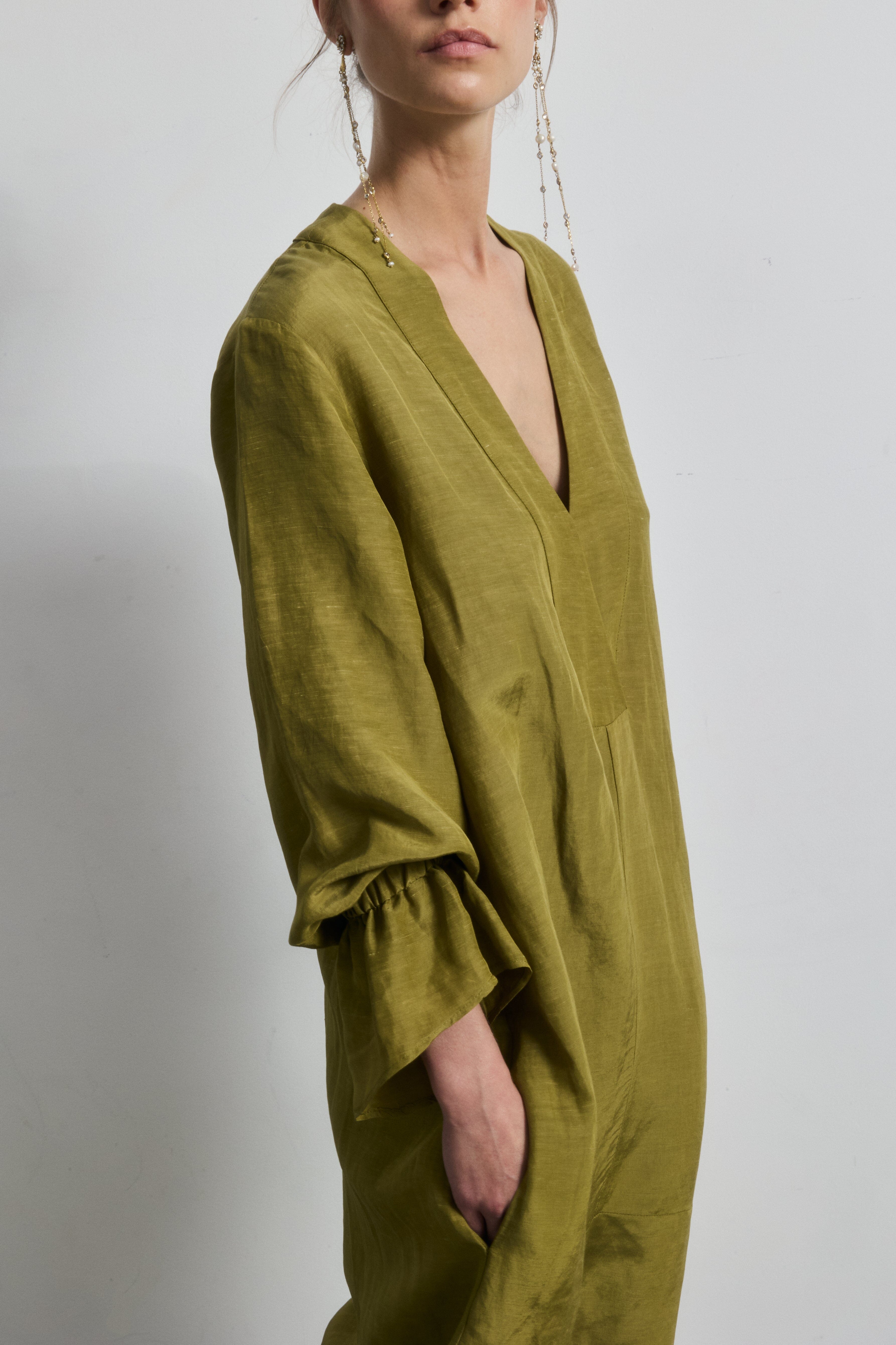 PREORDER Vestido Lea verde oliva