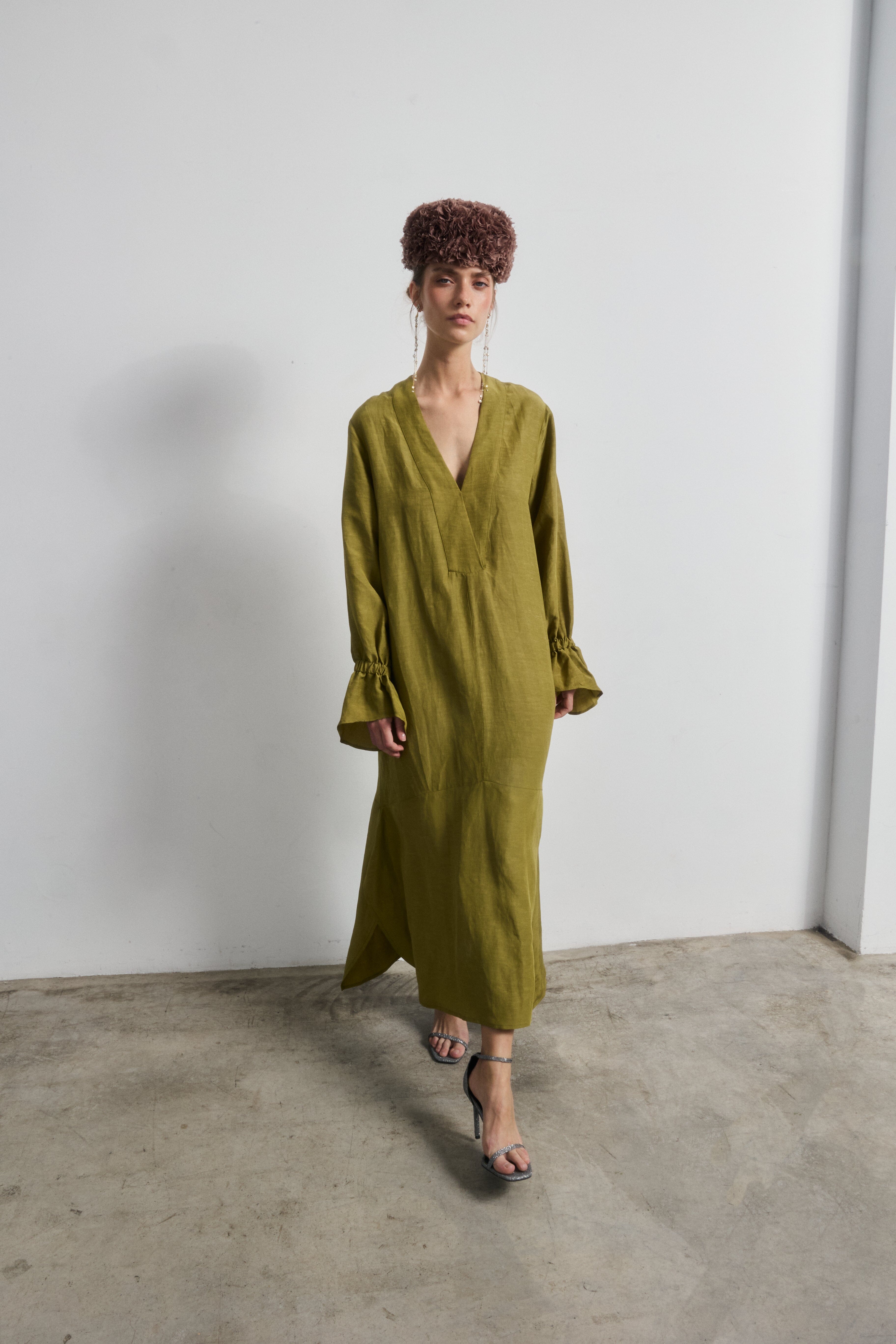 PREORDER Vestido Lea verde oliva