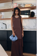 Sandra Bow Dress Brown
