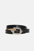 Silver engraved buckle belt