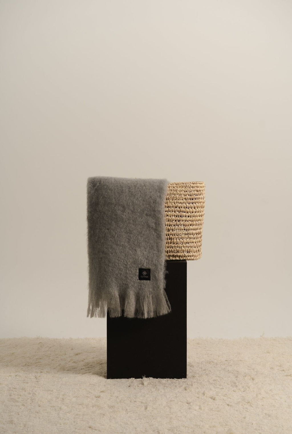 Soft Grey Mohair Scarf