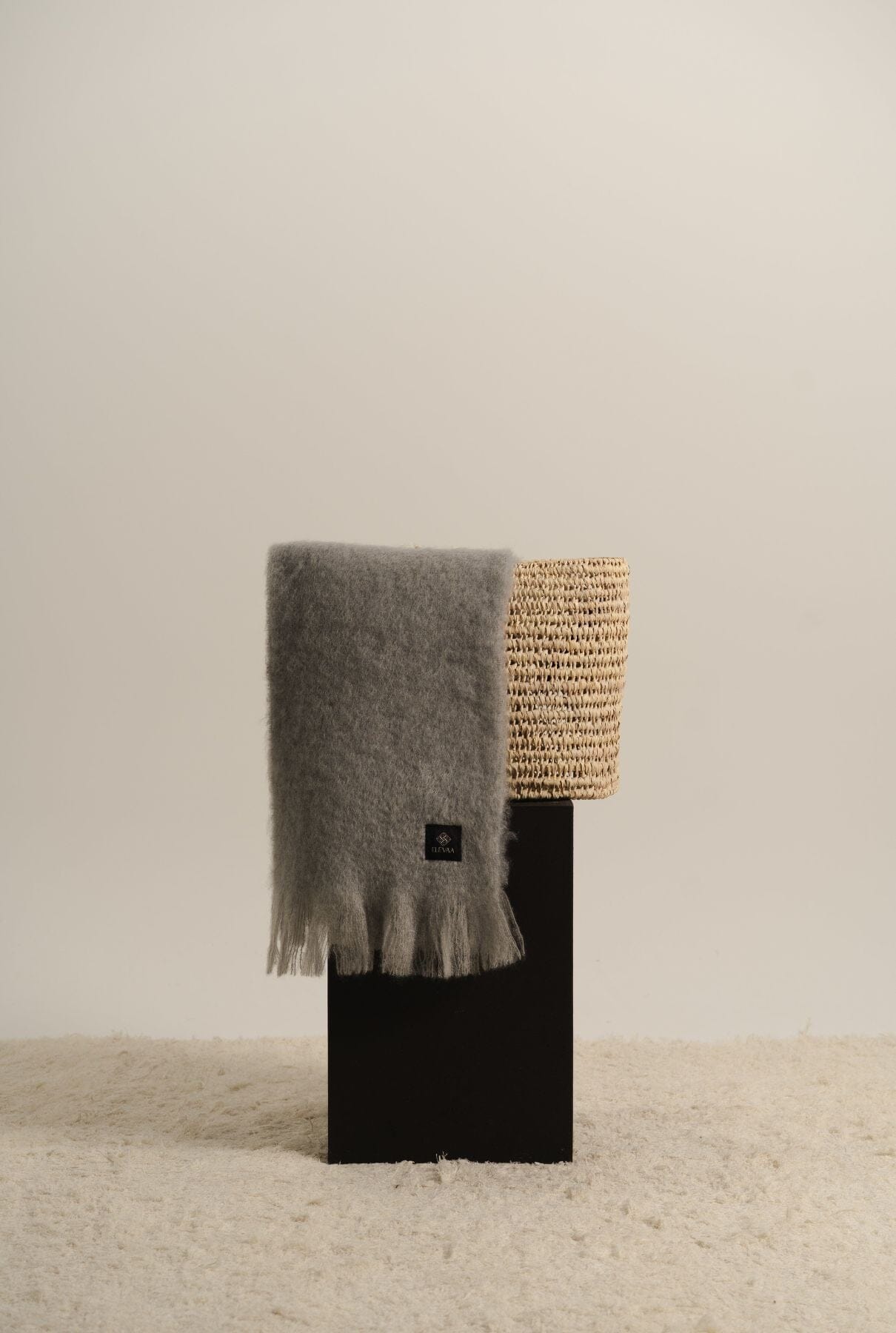 Soft Grey Mohair Scarf