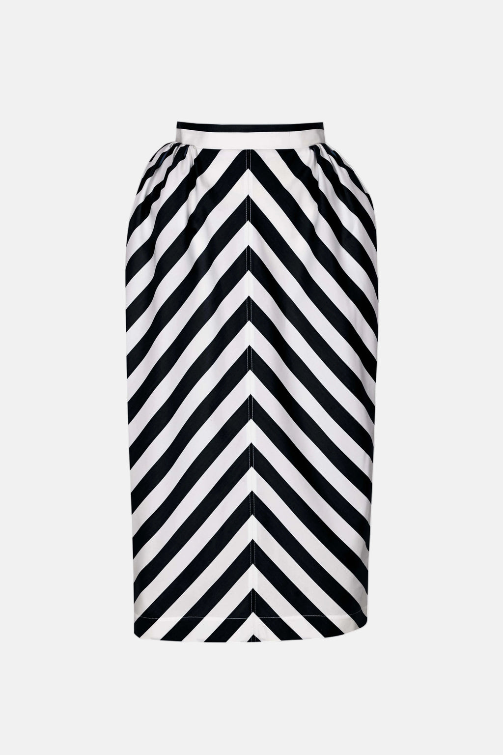 Structured B&W Stripes Skirt