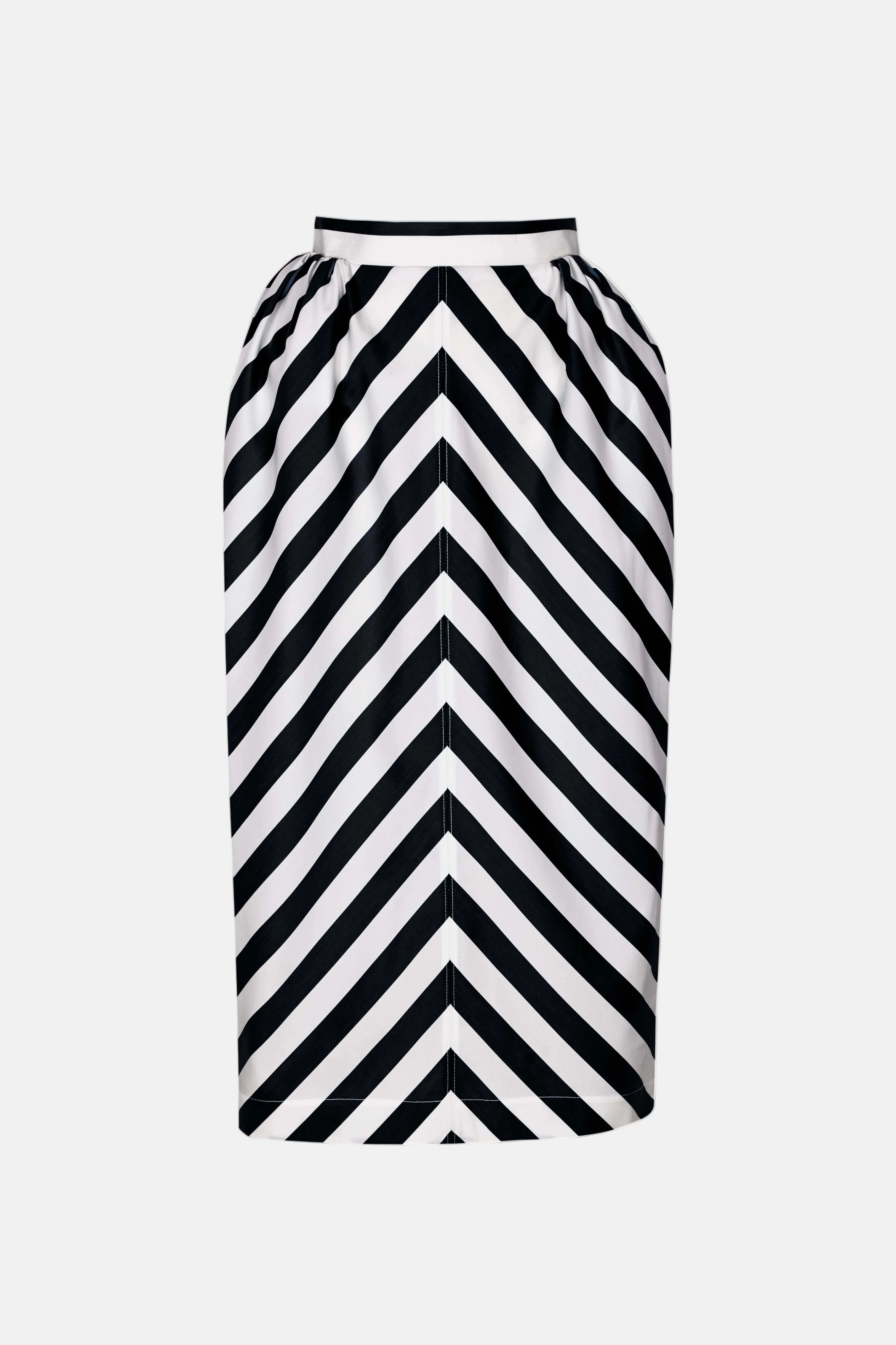 Structured B&W Stripes Skirt