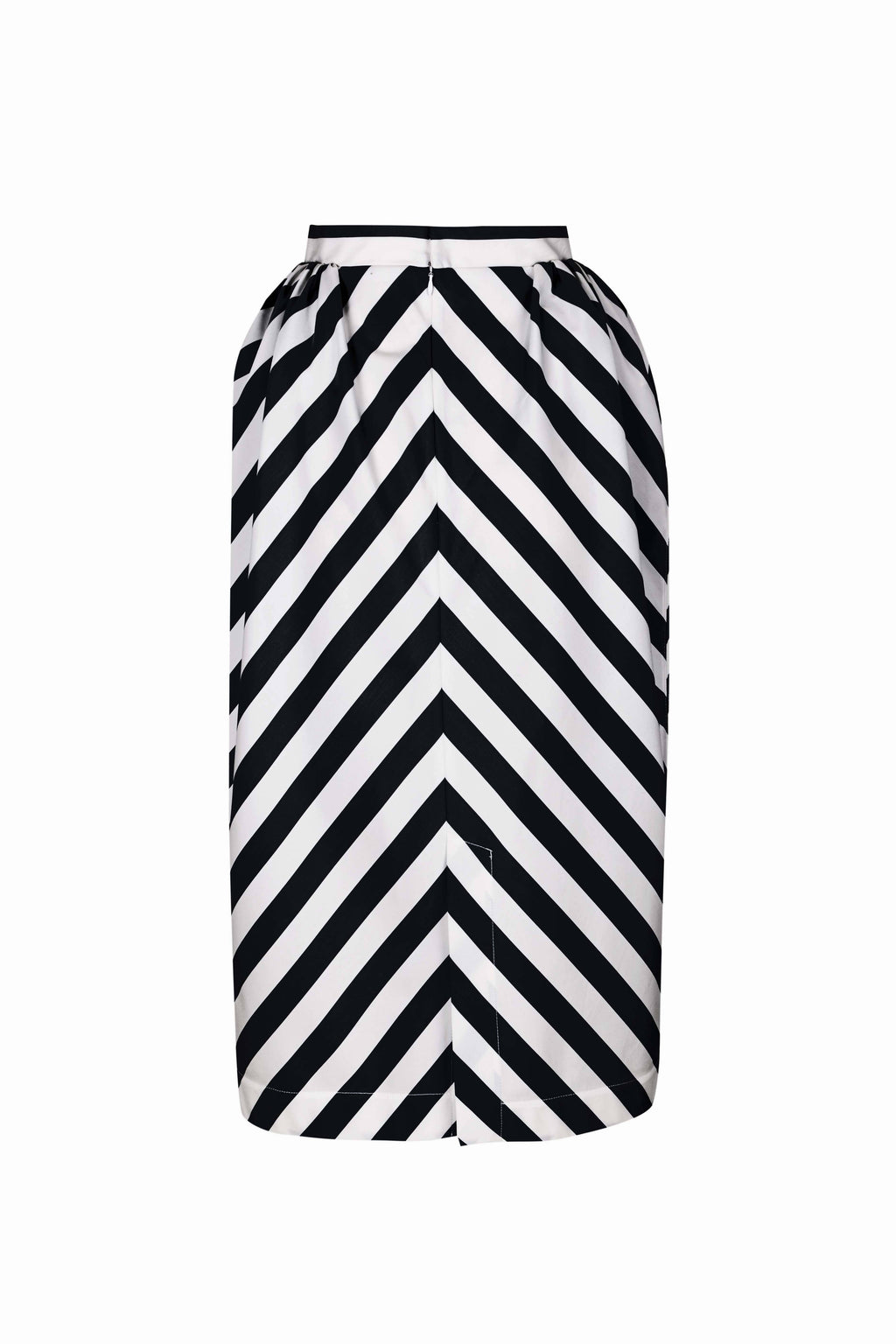 Structured B&W Stripes Skirt
