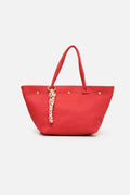 THE MEDIUM LEATHER TOTE RED