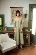 Vestido Alberg Verde Manga Larga