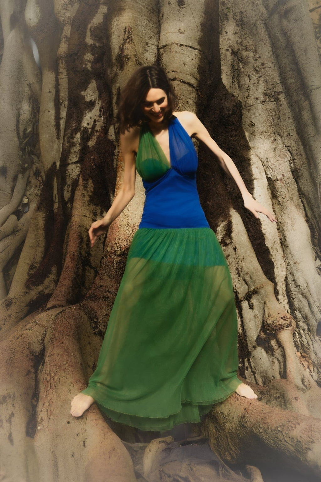 Vestido Begoña Azul - Verde